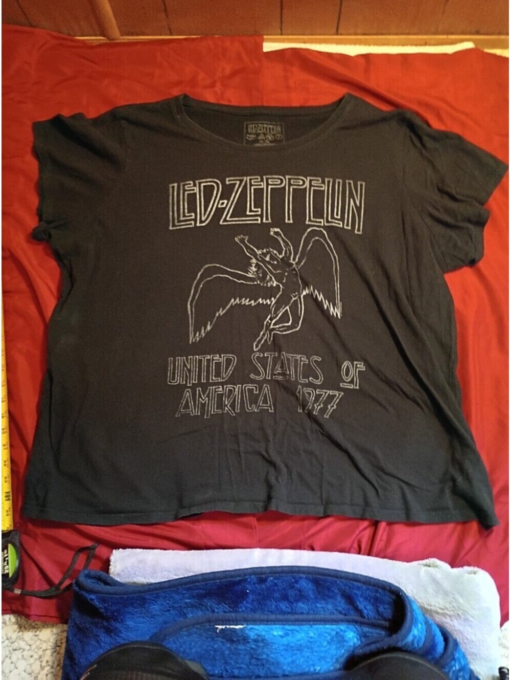 Led Zeppelin United States of America 1977 Black Cotton T-Shirt Size 5